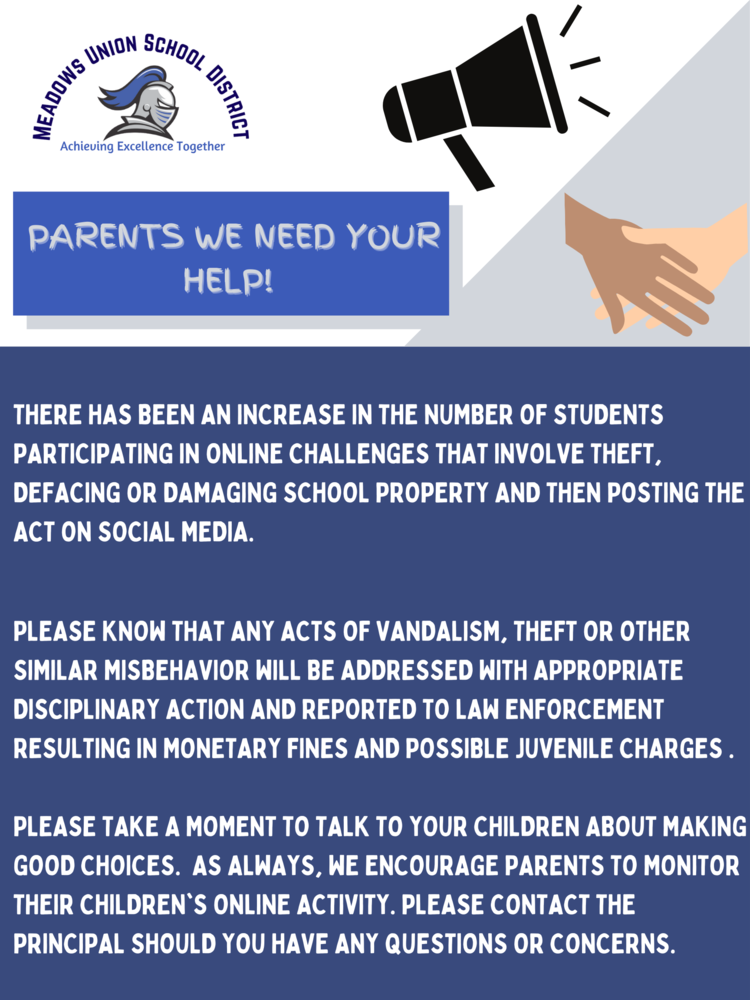 Parents We Need Your Help!