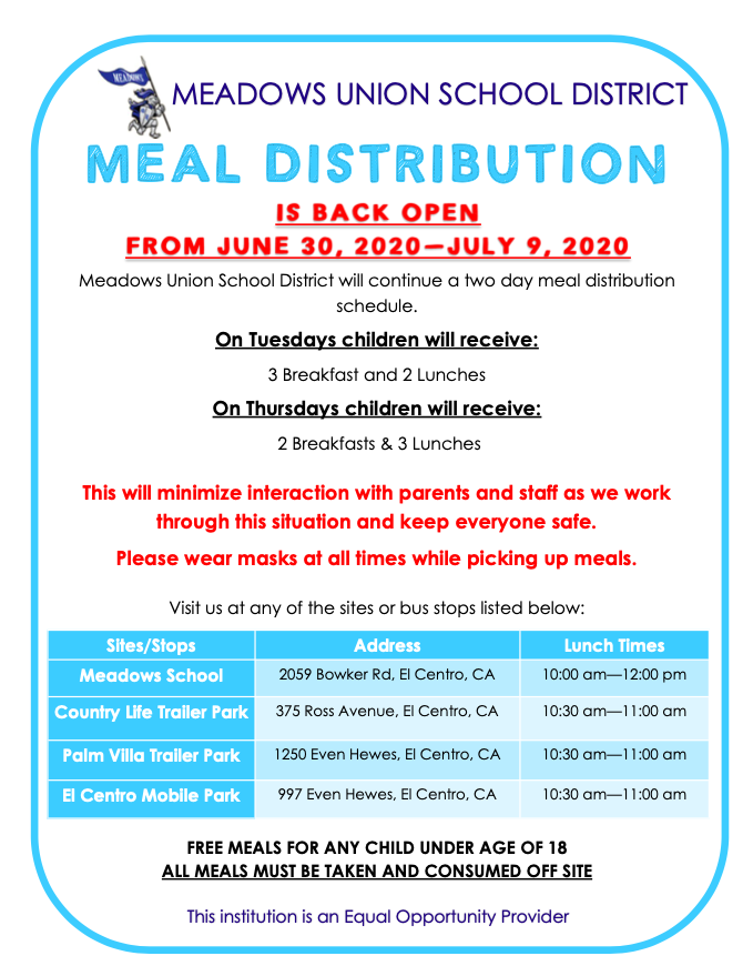 Meal Distribution | Distribucion de Alimentos